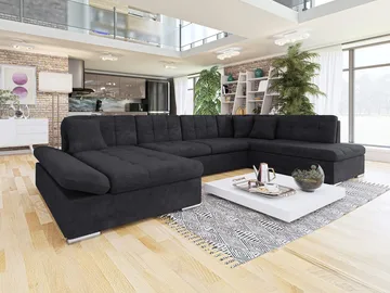 Mireo U-formad 5-sits Bäddsoffa med förvaring - svart - Möbler - Soffa - Bäddsoffa