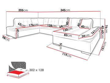 Mireo U-formad 5-sits Bäddsoffa med förvaring - vit - Möbler - Soffa - Bäddsoffa
