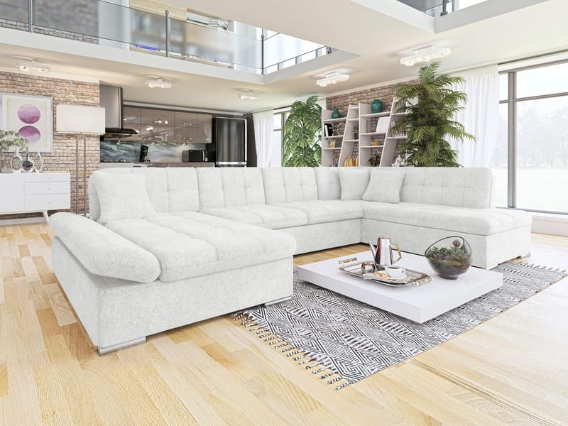 Mireo U-formad 5-sits Bäddsoffa med förvaring - vit - Möbler - Soffa - Bäddsoffa