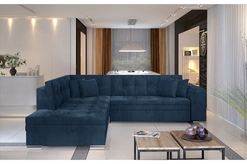 Moclino Hörnbäddsoffa - Blå - Möbler - Soffa - Bäddsoffa