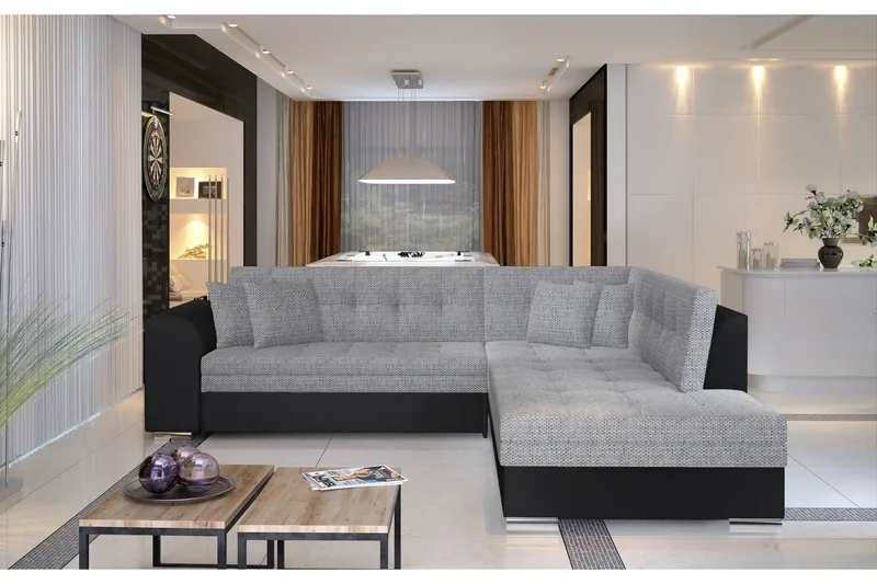 Moclino Hörnbäddsoffa - Grå/Svart - Möbler - Soffa - Bäddsoffa