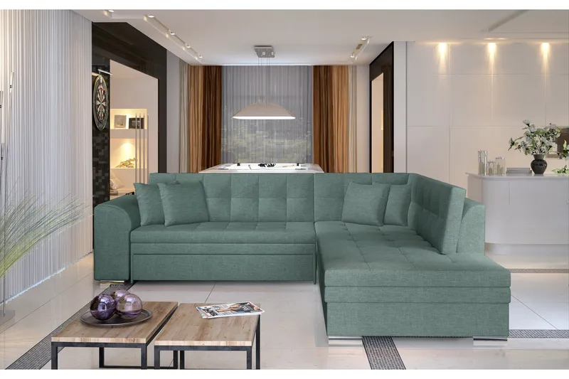 Moclino Hörnbäddsoffa - Ljusgrön - Möbler - Soffa - Bäddsoffa