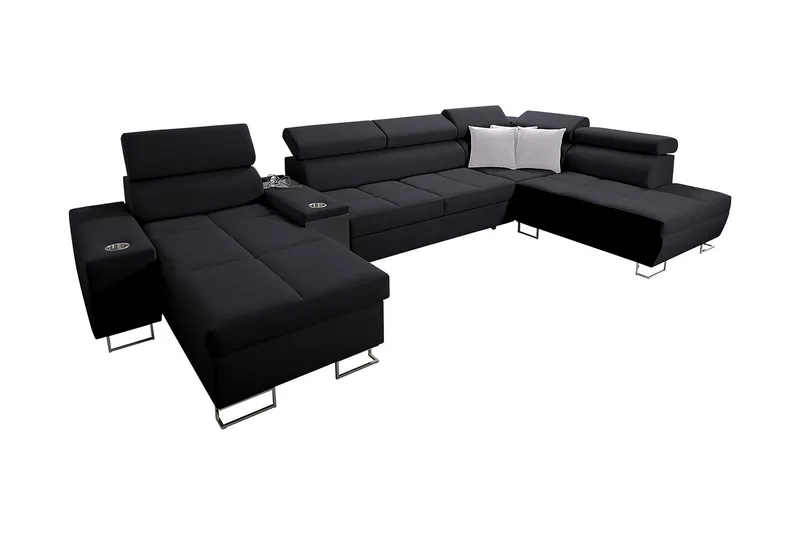 Morenia 3-sits Bäddsoffa Vänster - Svart - Möbler - Soffa - Bäddsoffa