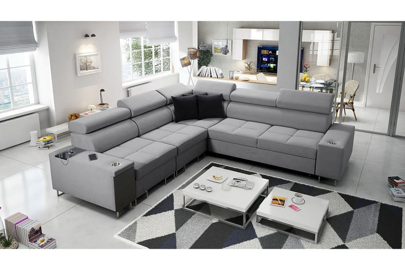 Morenia 3-sits Hörnbäddsoffa Höger - Ljusgrå - Möbler - Soffa - Bäddsoffa