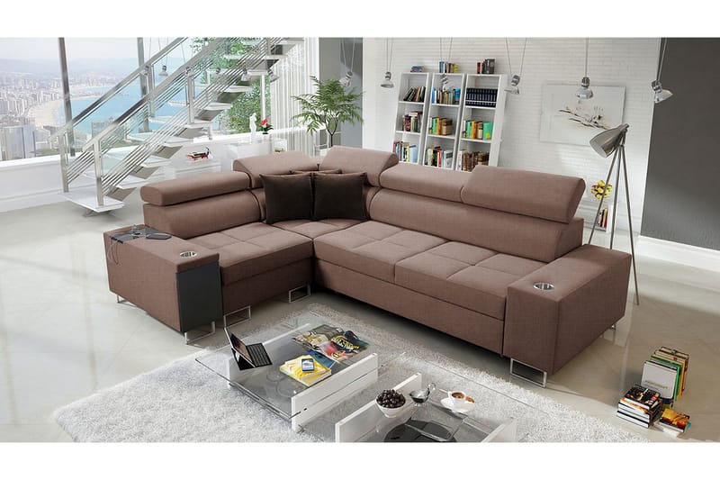 Morenia 3-sits Hörnbäddsoffa Universal - Brun - Möbler - Soffa - Bäddsoffa