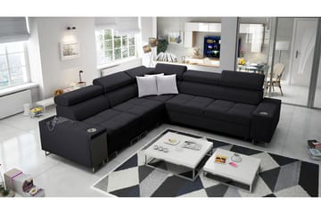 Morenia 3-sits Hörnbäddsoffa Vänster - Svart - Möbler - Soffa - Bäddsoffa