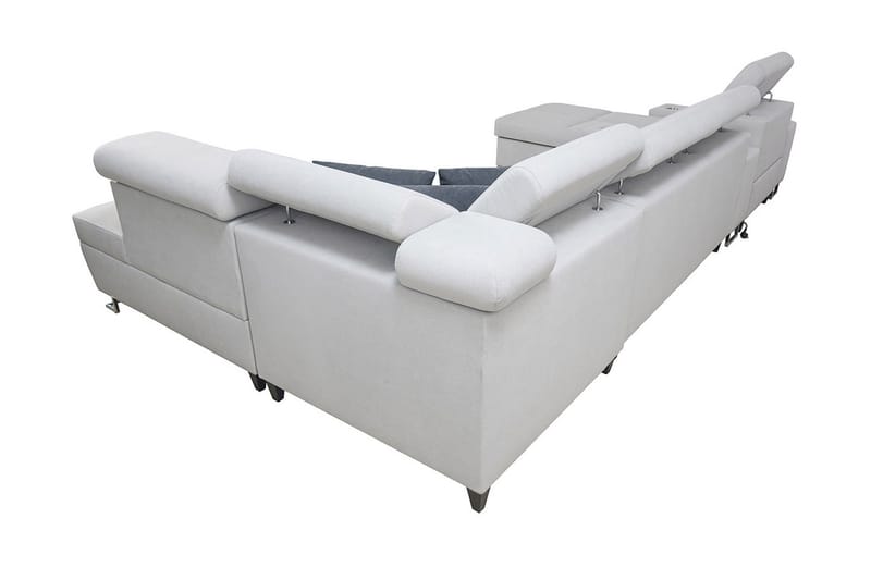 Morenia 4-sits Bäddsoffa 127x195 cm med Förvaring i Sammet - Blå - Möbler - Soffa - Bäddsoffa