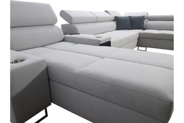 Morenia 4-sits Bäddsoffa 127x195 cm med Förvaring i Sammet - Rosa - Möbler - Soffa - Bäddsoffa