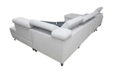 Morenia 4-sits Bäddsoffa 127x195 cm med Förvaring i Sammet - Vit - Möbler - Soffa - Bäddsoffa