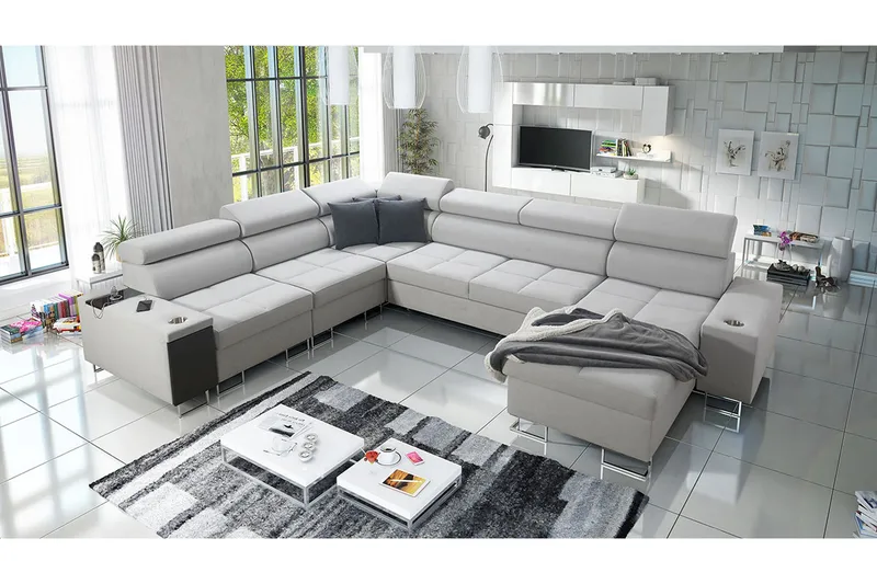 Morenia 4-sits Bäddsoffa Vänster - Vit - Möbler - Soffa - Bäddsoffa