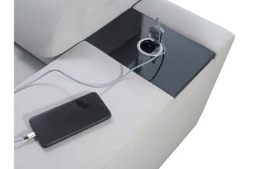 Morenia 4-sits Högervänd Bäddsoffa 127x258 cm med Förvaring i Sammet - Ljusgrå - Möbler - Soffa - Bäddsoffa