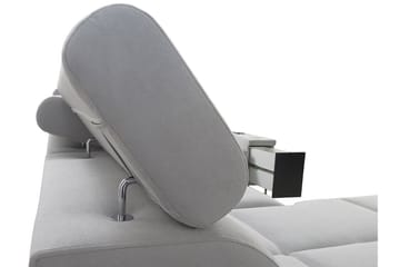 Morenia 4-sits Högervänd Bäddsoffa 127x258 cm med Förvaring i Sammet - Ljusgrå - Möbler - Soffa - Bäddsoffa