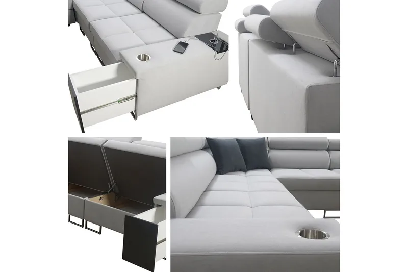 Morenia 4-sits Hörnbäddsoffa Höger - Brun - Möbler - Soffa - Bäddsoffa