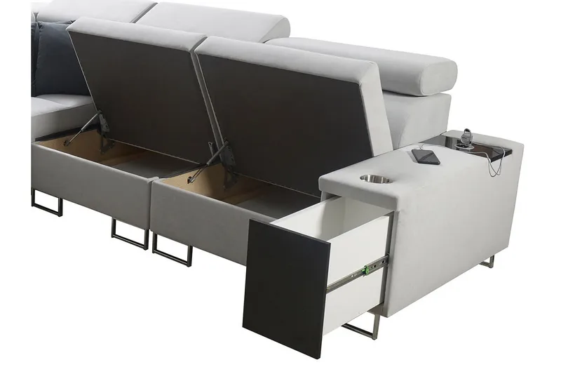 Morenia 4-sits Hörnbäddsoffa Höger - Ljusgrå - Möbler - Soffa - Bäddsoffa