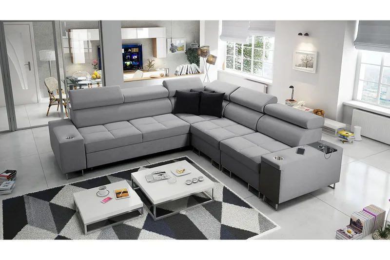 Morenia 4-sits Hörnbäddsoffa Höger - Ljusgrå - Möbler - Soffa - Bäddsoffa