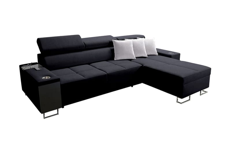 Morenia 4-sits Hörnbäddsoffa Höger, Svart