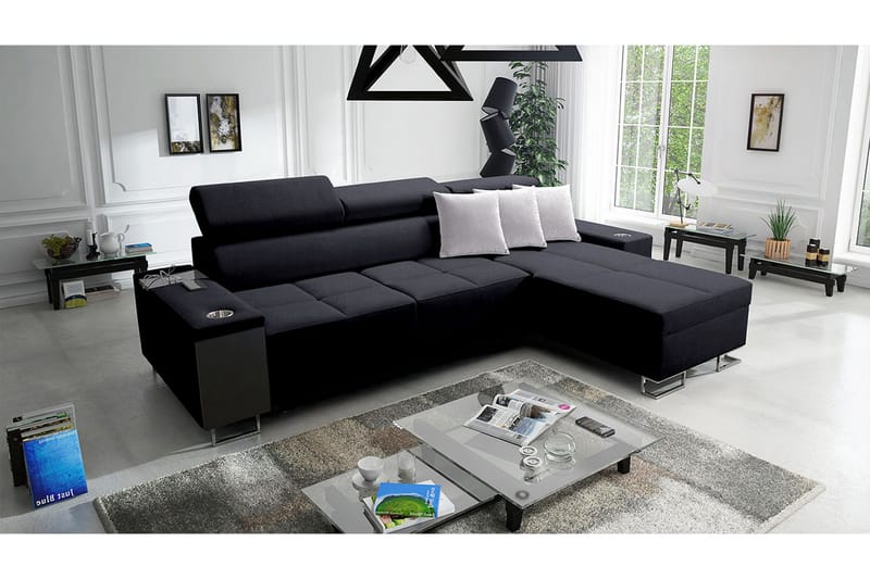 Morenia 4-sits Hörnbäddsoffa Höger - Svart - Möbler - Soffa - Bäddsoffa