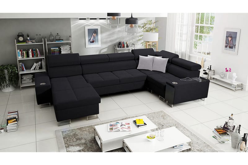 Morenia 4-sits Hörnbäddsoffa Vänster - Svart - Möbler - Soffa - Bäddsoffa