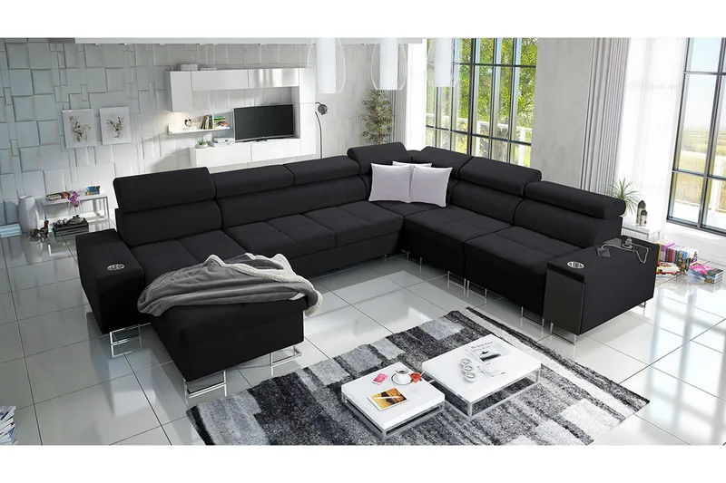 Morenia 4-sits Hörnbäddsoffa Vänster - Svart - Möbler - Soffa - Bäddsoffa