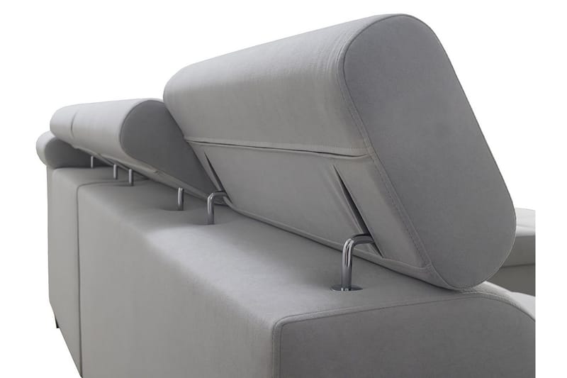 Morenia Högervänd Bäddsoffa 127x210 cm med Förvaring i Tyg - Grå - Möbler - Soffa - Bäddsoffa