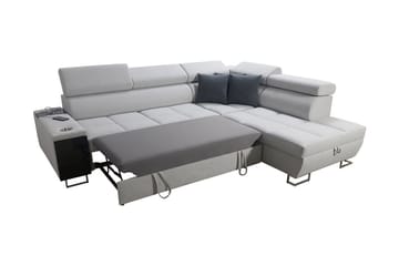 Morenia Högervänd Bäddsoffa 127x210 cm med Förvaring i Tyg - Grå - Möbler - Soffa - Bäddsoffa
