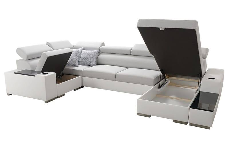 Mumtaz U-Bäddsoffa Divan Höger - Vit/Ljusgrå - Möbler - Soffa - Bäddsoffa