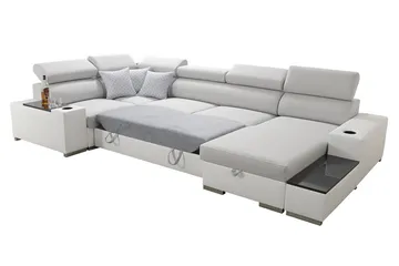 Mumtaz U-Bäddsoffa Divan Vänster - Ljusgrå/Vit - Möbler - Soffa - Bäddsoffa
