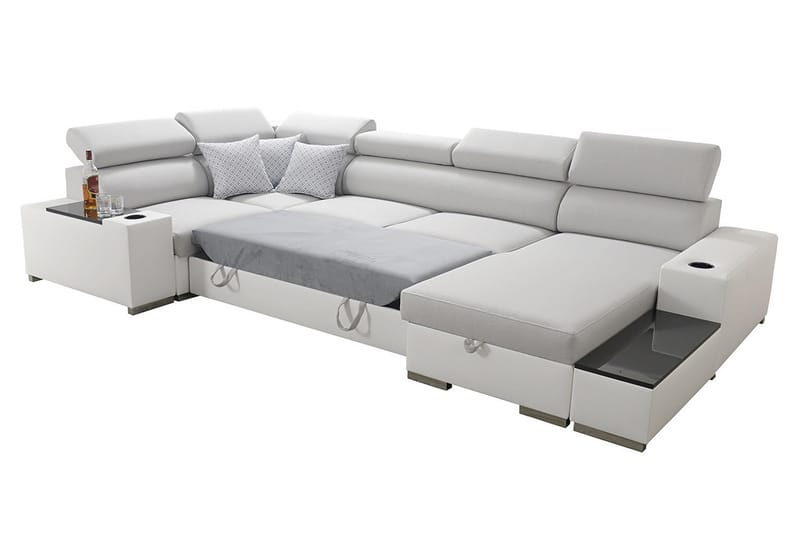 Mumtaz U-Bäddsoffa Divan Vänster - Ljusgrå/Vit - Möbler - Soffa - Bäddsoffa