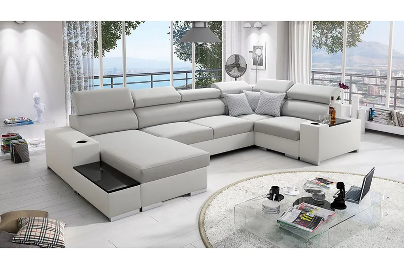 Mumtaz U-Bäddsoffa Divan Vänster - Ljusgrå/Vit - Möbler - Soffa - Bäddsoffa