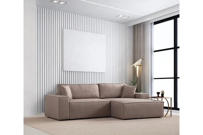 Munehiro Hörnbäddsoffa, Brun