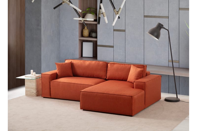 Munehiro Hörnbäddsoffa - Orange - Bäddsoffa - Hörnbäddsoffa