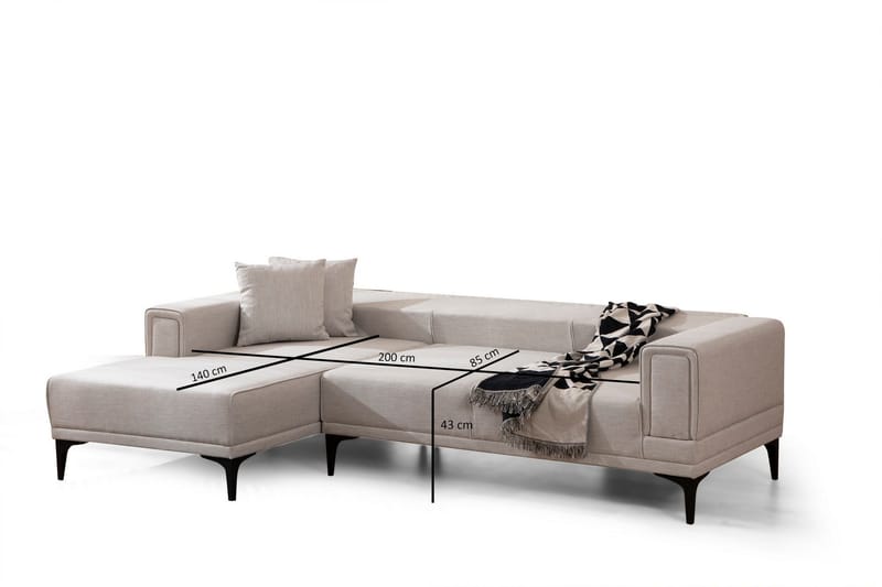 Naoko Bäddsoffa med divan - Beige - Möbler - Soffa - Bäddsoffa