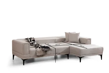 Naoko Bäddsoffa med divan - Beige - Möbler - Soffa - Bäddsoffa