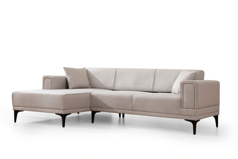 Naoko Bäddsoffa med divan - Beige - Bäddsoffa - Hörnbäddsoffa