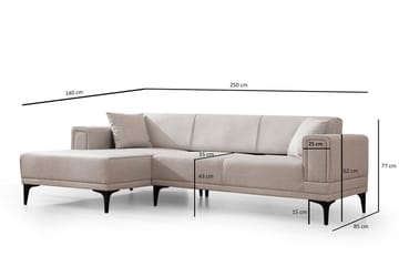 Naoko Bäddsoffa med divan - Beige - Möbler - Soffa - Bäddsoffa