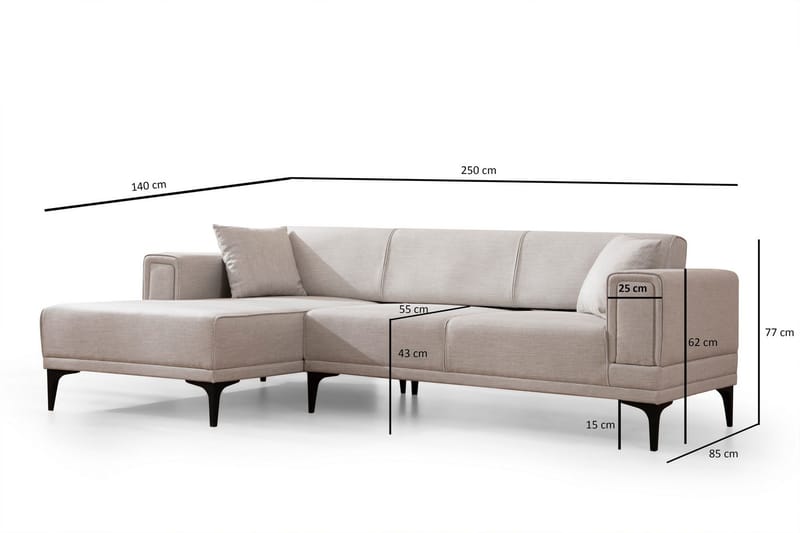 Naoko Bäddsoffa med divan - Beige - Möbler - Soffa - Bäddsoffa