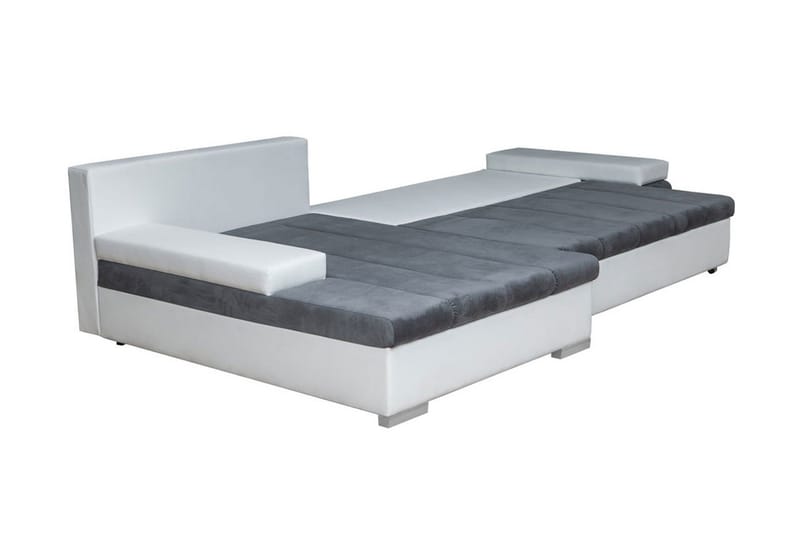 Naoma 3-sits Bäddsoffa med Divan L-formad Höger med Förvarin - Sammet/Grå - Möbler - Soffa - Bäddsoffa