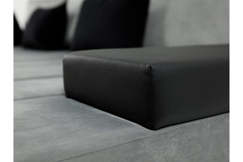 Naoma 3-sits Bäddsoffa med Divan L-formad Höger med Förvarin - Sammet/Grå - Möbler - Soffa - Bäddsoffa