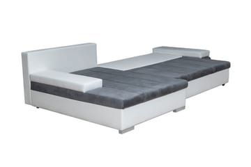 Naoma 3-sits Bäddsoffa med Divan L-formad Vänster med Förvar - Sammet/Grå - Möbler - Soffa - Bäddsoffa
