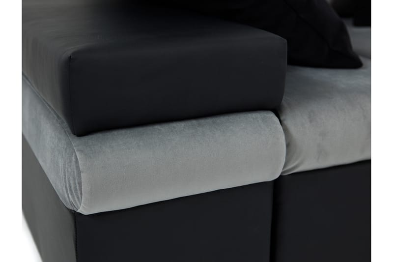 Naoma 3-sits Bäddsoffa med Divan L-formad Vänster med Förvar - Sammet/Grå - Möbler - Soffa - Bäddsoffa