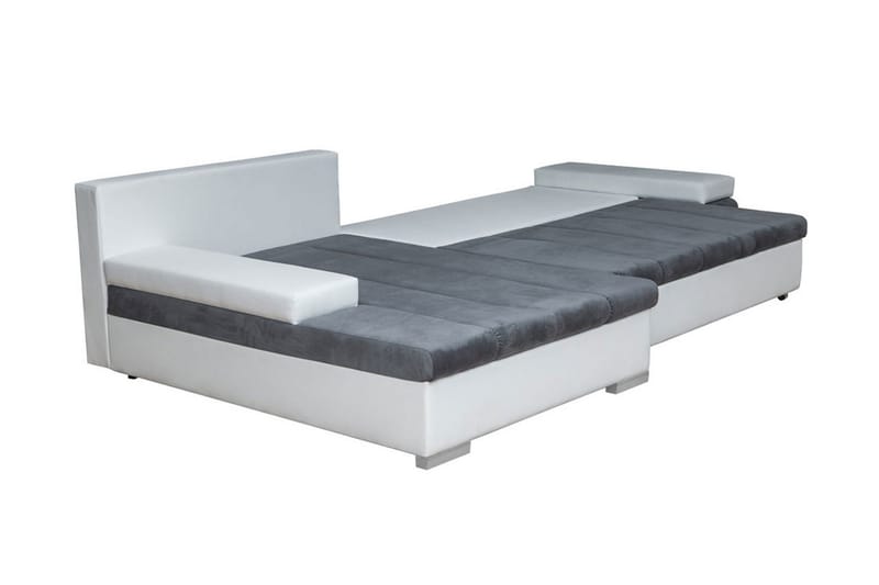 Naoma 3-sits Bäddsoffa med Divan L-formad Vänster med Förvar - Sammet/Grå - Möbler - Soffa - Bäddsoffa