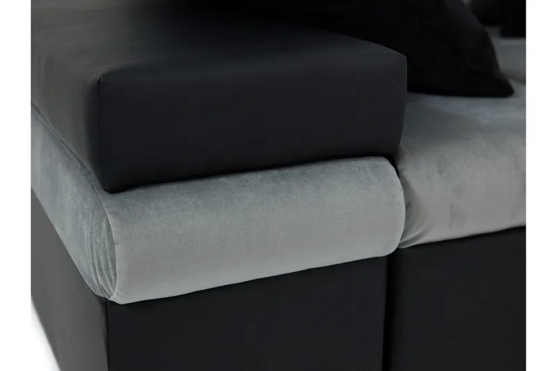 Naoma 3-sits Bäddsoffa med Divan L-formad Vänster med Förvar - Sammet/Grå - Möbler - Soffa - Bäddsoffa