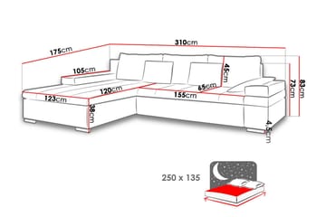 Naoma 3-sits Bäddsoffa med Divan L-formad Vänster med Förvar - Sammet/Grå - Möbler - Soffa - Bäddsoffa