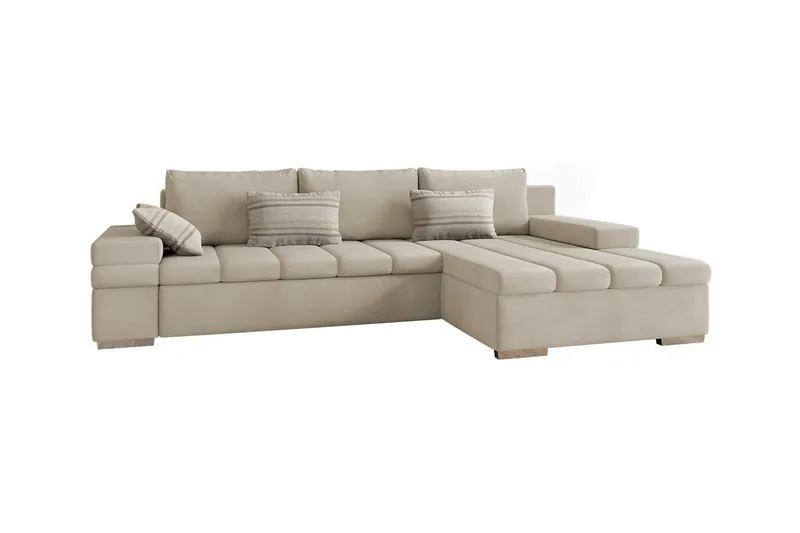 Naoma 3-sits Hörnbäddsoffa beige, undefined