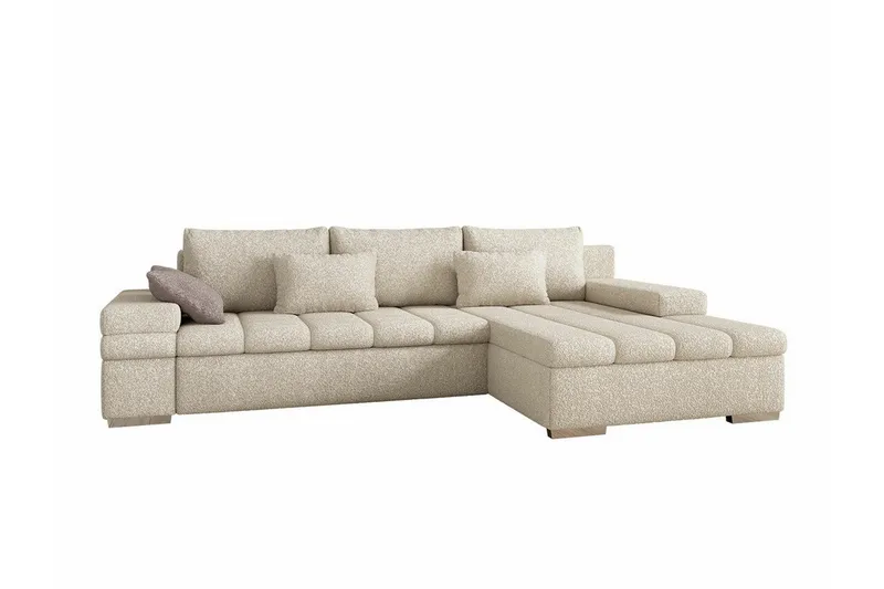 Naoma 3-sits Hörnbäddsoffa Beige, undefined