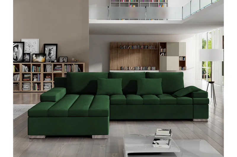 Naoma Bäddsoffa m. Divan 3-sits - Grön - Möbler - Soffa - Bäddsoffa