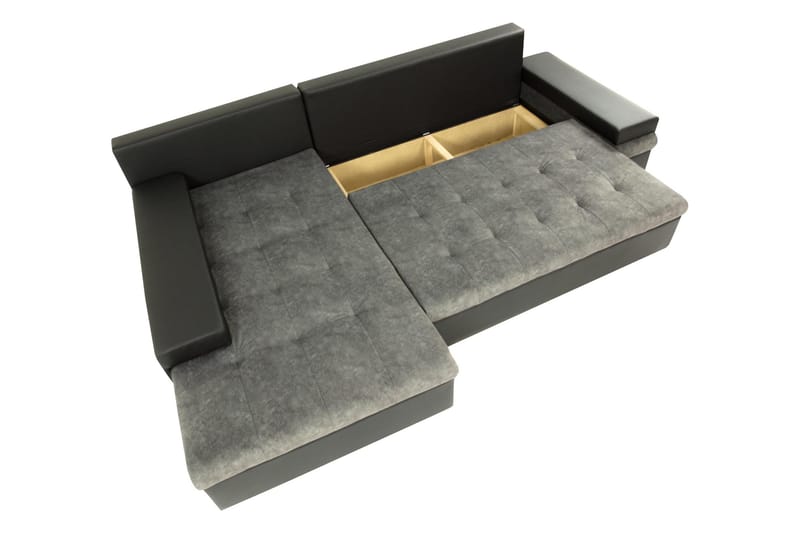 Naoma Bäddsoffa m. Divan 3-sits - Svart/Brun - Möbler - Soffa - Bäddsoffa