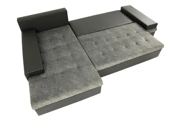 Naoma Bäddsoffa m. Divan 3-sits - Svart/Brun - Möbler - Soffa - Bäddsoffa