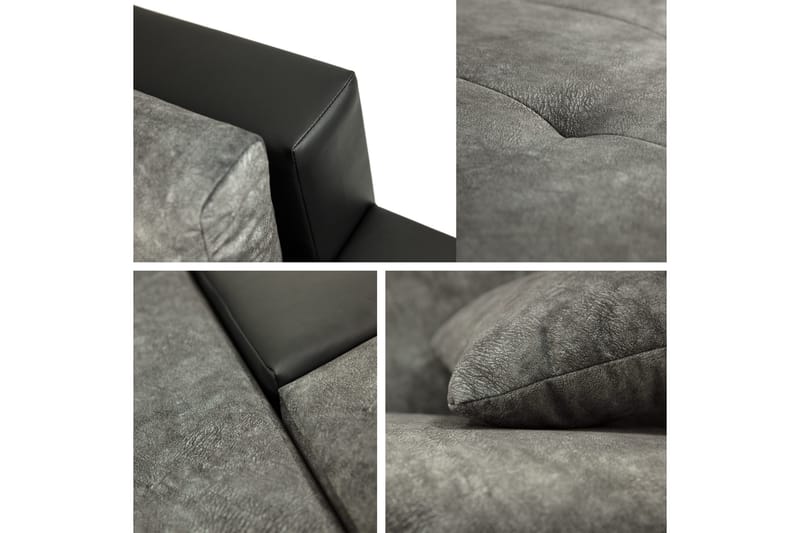 Naoma Bäddsoffa m. Divan 3-sits - Svart/Brun - Möbler - Soffa - Bäddsoffa