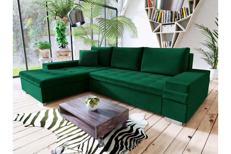 Naoma Bäddsoffa m. Divan 3-sits - Svart/Brun - Möbler - Soffa - Bäddsoffa